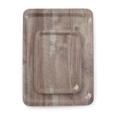 Tác servírovacís melaminovým laminátem se vzorem dřeva, AmerBox, Tmavé dřevo, 370x530mm | 508954